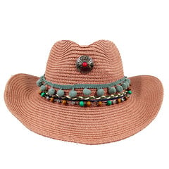 Suvine kauboi müts Bohemian Accessories Denim õlgkübar Meeste ja naiste välireisimine rannamüts Unisex Western Cowboy Hat цена и информация | Мужские шарфы, шапки, перчатки | kaup24.ee