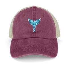 Blue Caduceus Symbol Cowboy Hat päikesekübar Luksuslik kaubamärk Meeste Mütsid Naiste hind ja info | Meeste sallid, mütsid ja kindad | kaup24.ee