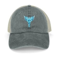 Blue Caduceus Symbol Cowboy Hat päikesekübar Luksuslik kaubamärk Meeste Mütsid Naiste цена и информация | Мужские шарфы, шапки, перчатки | kaup24.ee