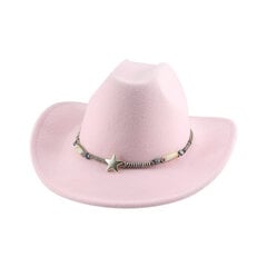 Cowboy Hat Western Cowboy Hat Cowgirl vabaaja jazzi mütsid meestele Solid Belt Band Khaki Coffee laia äärega Fedorase mütsid naistele Uus hind ja info | Meeste sallid, mütsid ja kindad | kaup24.ee