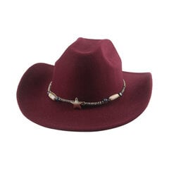 Cowboy Hat Western Cowboy Hat Cowgirl vabaaja jazzi mütsid meestele Solid Belt Band Khaki Coffee laia äärega Fedorase mütsid naistele Uus hind ja info | Meeste sallid, mütsid ja kindad | kaup24.ee