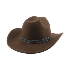 Kauboi müts Fedora mütsid naistele Fedora mütsid Western Cowboy Cowgirl vabaaja vöökleit pulmakaunistusega müts Sombreros Sombrero hind ja info | Meeste sallid, mütsid ja kindad | kaup24.ee