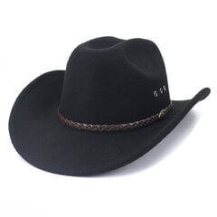 Vintage Western White Cowboy Müts Naised Mehed Etniline Stiilis Vilt Fedora Müts Gentleman Lady Jazz Cowgirl Church Sombrero Hombre Mütsid цена и информация | Мужские шарфы, шапки, перчатки | kaup24.ee