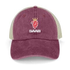 SAAB Vintage Grunge Logo Kauboi Müts Müts Beach Trucker Mütsid Laste Müts Müts Meeste Müts Luksuslik Naiste hind ja info | Meeste sallid, mütsid ja kindad | kaup24.ee