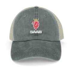 SAAB Vintage Grunge Logo Kauboi Müts Müts Beach Trucker Mütsid Laste Müts Müts Meeste Müts Luksuslik Naiste цена и информация | Мужские шарфы, шапки, перчатки | kaup24.ee