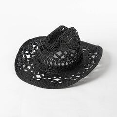 Kauboi suvemütsid meestele Western õõneskübarad käsitsi valmistatud õlgjazz päikesekübarad ranna naised Cowgirl Cap Kuum roosa Solid Sombrero Hombre hind ja info | Meeste sallid, mütsid ja kindad | kaup24.ee