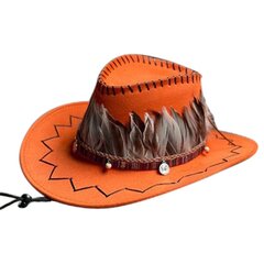 Reisikauboi mütsid Cowboy mütsid sulgedest mütsipael Western peomütsid Cowboy Cosplay hind ja info | Meeste sallid, mütsid ja kindad | kaup24.ee