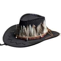 Reisikauboi mütsid Cowboy mütsid sulgedest mütsipael Western peomütsid Cowboy Cosplay hind ja info | Meeste sallid, mütsid ja kindad | kaup24.ee