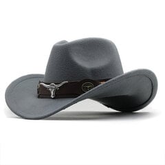 Meeste laia äärega Fedora müts Western Cowboy müts punkri vööga Gentleman Lady Roll Up Jazz Cowgirl Cap chapeau cow boy homme цена и информация | Мужские шарфы, шапки, перчатки | kaup24.ee