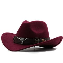 Meeste laia äärega Fedora müts Western Cowboy müts punkri vööga Gentleman Lady Roll Up Jazz Cowgirl Cap chapeau cow boy homme цена и информация | Мужские шарфы, шапки, перчатки | kaup24.ee