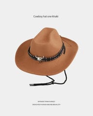 Villane lääne kauboi müts, rahvuslik tuul meeste ja naiste paarikübar Cowboy müts Stetsoni stiilis pehme Fedora päike suvine Western Ridi цена и информация | Мужские шарфы, шапки, перчатки | kaup24.ee