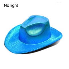 Western LED kauboi müts Cowgirl müts Retro LED valguse äärega jazz silindrimüts helendav pruutmüts Cosplay kostüüm kauboi ülikond naistele meestele hind ja info | Meeste sallid, mütsid ja kindad | kaup24.ee