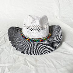 Vintage õlgmüts Western Cowboy Müts Kevadsuvi Panama päikesekübarad Retro Elegantne Cowgirl Jazz Cap Sombrero Hombre hind ja info | Meeste sallid, mütsid ja kindad | kaup24.ee