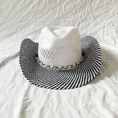 Vintage õlgmüts Western Cowboy Müts Kevadsuvi Panama päikesekübarad Retro Elegantne Cowgirl Jazz Cap Sombrero Hombre цена и информация | Мужские шарфы, шапки, перчатки | kaup24.ee