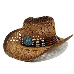 2023 western jazz Cowboy müts hingav käsitsi kootud kõva komplekt suvine unisex western Cowboy müts päikesemüts sombrero vaquero цена и информация | Мужские шарфы, шапки, перчатки | kaup24.ee