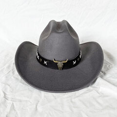 2023 Kauboimüts Unisex Solid Jazz Hat with Cattle Investment Dekoratsioon Lääne kauboi müts sombrero hombre hind ja info | Meeste sallid, mütsid ja kindad | kaup24.ee