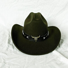 2023 Kauboimüts Unisex Solid Jazz Hat with Cattle Investment Dekoratsioon Lääne kauboi müts sombrero hombre цена и информация | Мужские шарфы, шапки, перчатки | kaup24.ee