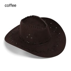 Naised Mehed Kauboi Müts Lääne seemisnahast Cowgirl Mütsid Mood West Fancy Kleit Peo peakatted Unisex Cap hind ja info | Meeste sallid, mütsid ja kindad | kaup24.ee