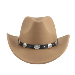 Mütsid naistele Fedora Cowboy Müts Western Cowboy Cowgirl Casual Vöö Band Meeste Müts Meeste Naiste Fedora Müts Sombrero Vaquero Hombre hind ja info | Meeste sallid, mütsid ja kindad | kaup24.ee