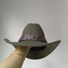 Cowhead Cowboy Hat meeste härrasmeeste naiste jazzkauboi müts nahast laia äärega Cloche Church Sombrero Hombre müts цена и информация | Мужские шарфы, шапки, перчатки | kaup24.ee