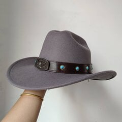 Cowhead Cowboy Hat meeste härrasmeeste naiste jazzkauboi müts nahast laia äärega Cloche Church Sombrero Hombre müts цена и информация | Мужские шарфы, шапки, перчатки | kaup24.ee