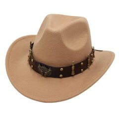 Western Cowboy Meeste Müts Klassikaline Kantri Jazz Mütsid Naistele Retro Bullet Korpused Belt Knight Must Viltmütsid California hind ja info | Meeste sallid, mütsid ja kindad | kaup24.ee