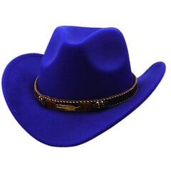 2023. aasta Western Cowboy mütsid, 100% villane unisex, vintage Lady Cowgirl Jazz Müts Leht Vöökirik Meeste Metallist Sombrero Hombre Mütsid hind ja info | Meeste sallid, mütsid ja kindad | kaup24.ee