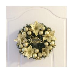 Dekoratiivne jõulupärg esiukse rippuv jõulupärg Golden Wreath Hotel Malli kodukaunistus (30 cm) hind ja info | Kunstkuused | kaup24.ee