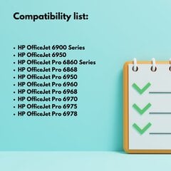 Чернильный картридж для принтера HP 903XB черный, 50 мл, 1910 страниц, T6M15AE / 903XL, совместим с officejet 6900 6950 6960 6970 6975 6860 цена и информация | Картриджи для струйных принтеров | kaup24.ee