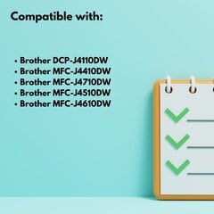 Комплект из 4 картриджей Brother LC 129 125 XL, 50 мл и 2060 страниц черного, 15 мл и 1200 страниц каждого цвета, LC129 LC125, совместим с MFC-J6520DW MFC-J6720DW MFC-J6920DW MFC-J6920DW цена и информация | Картриджи для струйных принтеров | kaup24.ee