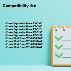 Epson 502XC tsüaane printeri tindikassett , 12 ml , 880 lehekülge , C13T02W24010 / 502XL , ühildub EXPRESSION XP-5100 XP-5150 XP-5155 printeriga. hind ja info | Tindiprinteri kassetid | kaup24.ee