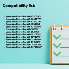 Пурпурный картридж для принтера Epson 407XM, 26 мл, 1290 страниц, 407XL / T07U3, совместим с WF-4720DWF WF-4745 DTWF WF-4730DTWF WF-4735DWF WF-4735DWF цена и информация | Картриджи для струйных принтеров | kaup24.ee