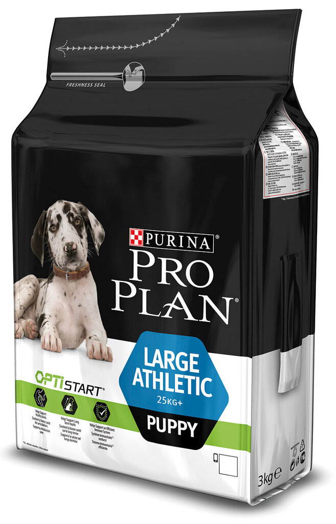 Pro Plan Puppy Large Athletic sportliku suurt tõugu kutsikatele ja noortele koertele (2-18 kuud), 3 kg цена и информация | Kuivtoit koertele | kaup24.ee