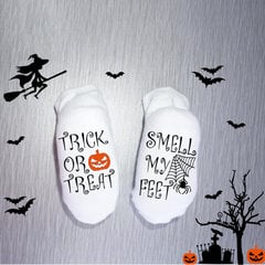 1paar kohandatud valge Happy Halloweeni kaunistus beebi sokid Baby Shower kingitus Unisex vastsündinu Bebe jala sokid 0-1 beebi jalatsid цена и информация | Аппликации, декорации, наклейки | kaup24.ee