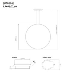 Ledowe Circles rippvalgusti nr.1 X 60cm 3k vask hind ja info | Aia- ja õuevalgustid | kaup24.ee