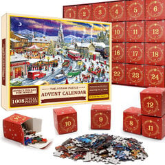 Puzzle Advent Calendar 2024, 1008 Puzzle Pieces 24 Day Christmas Calendars Advent Calendars Puzzle SD35 цена и информация | Праздничные декорации | kaup24.ee