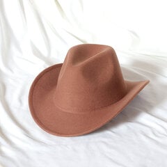 Mündiroheline värv Western Cowboy Hat Naiste meeste krimpsu kauboi Girl Fedora nahaga Fedora Toca Toca ratsumütsi hind ja info | Meeste sallid, mütsid ja kindad | kaup24.ee