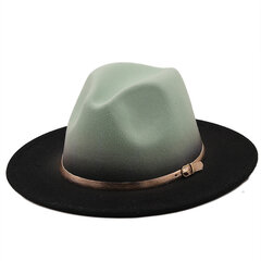 Moodne Unisex Vintage läänekauboi müts klassikaline meeste Briti stiilis džässimüts naiste laia äärega gradient suure äärega Fedora hind ja info | Meeste sallid, mütsid ja kindad | kaup24.ee