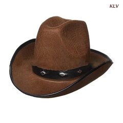 Vintage Fedora Hat Naised Mehed Vilt Naiste Cowboy Mütsid Peo Neet Decor Western Style Top Kapotiga Meeste Cosplay Müts цена и информация | Мужские шарфы, шапки, перчатки | kaup24.ee