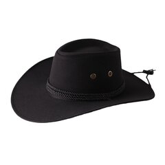 Vintage Western Cowboy Hat ühevärviline valamumüts laia äärega jazzmüts Välispäikesekaitse matkamiseks telkimiseks ratsutamiseks hind ja info | Meeste sallid, mütsid ja kindad | kaup24.ee