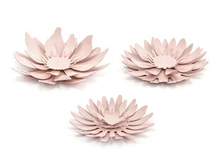 Paberdekoratsioon Flowers, roosa (1 karp/ 40 pakki) (1 pakk / 3 tk) hind ja info | Peokaunistused | kaup24.ee