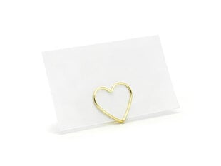 Kohakaardi hoidja Hearts, kuldne, 2,5 cm (1 karp/ 50 pakki) (1 pakk / 10 tk) hind ja info | Peokaunistused | kaup24.ee