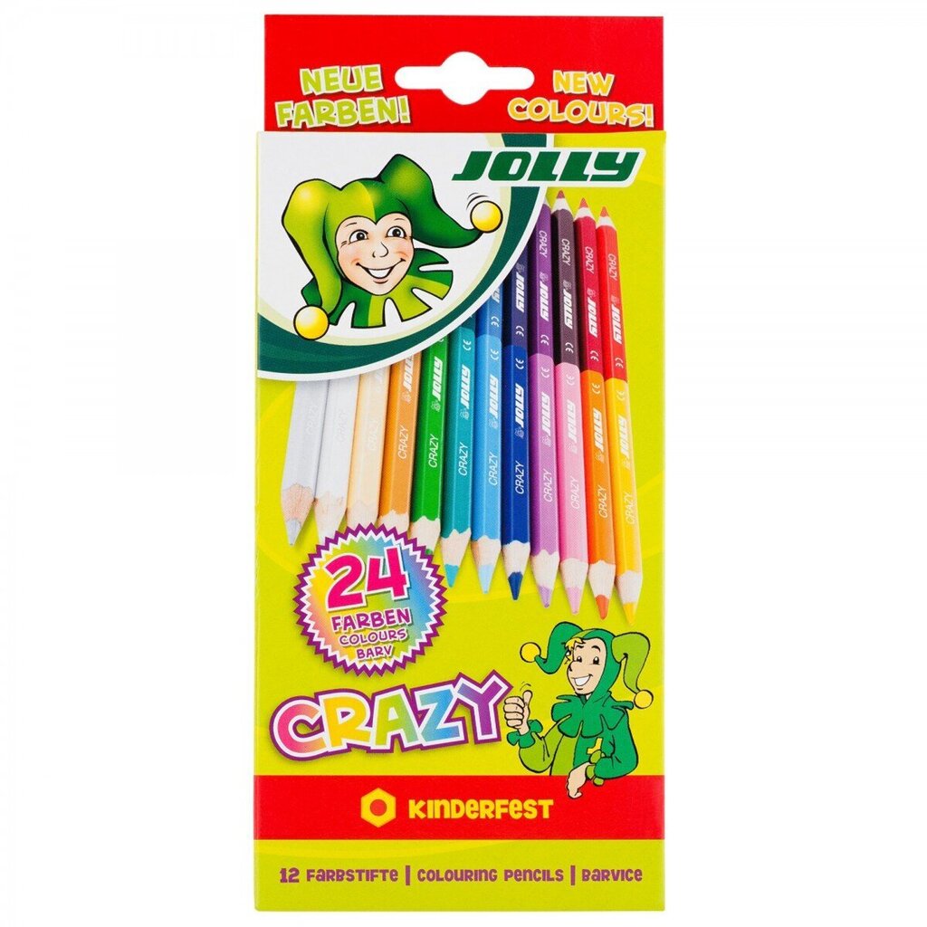 Kahepoolsed värvipliiatsid "Crazy" 12tk, 24 tooni цена и информация | Kunstitarbed, voolimise tarvikud | kaup24.ee