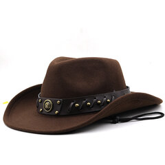 Disainer Bränd Western Cowboy Müts Villane Jazz Silmakübar meeste ja naiste sügis- ja talvevilt Suur Enice Cap Gorras Para Hombres цена и информация | Мужские шарфы, шапки, перчатки | kaup24.ee