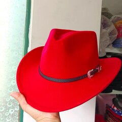 2023 Kauboimüts Unisex Solid Jazz Hat with Cattle Investment Dekoratsioon Lääne kauboi müts sombrero hombre цена и информация | Мужские шарфы, шапки, перчатки | kaup24.ee