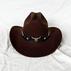 Kauboi müts Sügistalv 2023 Willow Nail Belt Unisex Solid Jazz Hat Knight Western Cowboy müts chapeu kauboi sombreros de hombr hind ja info | Meeste sallid, mütsid ja kindad | kaup24.ee