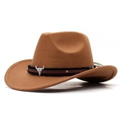 Klassikalised Western Cowboy mustad mütsid meestele Bull Decor Jazz Naiste kantrikübar etnilises stiilis retro ratsu viltkübarad reisi Fedoras цена и информация | Мужские шарфы, шапки, перчатки | kaup24.ee