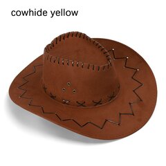 Naised Mehed Kauboi Müts Lääne seemisnahast Cowgirl Mütsid Mood West Fancy Kleit Peo peakatted Unisex Cap hind ja info | Meeste sallid, mütsid ja kindad | kaup24.ee