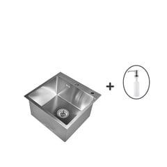 50x50 cm köögivalamu Wisent WGS35050 roostevabast terasest, hõbedane hind ja info | Köögivalamud | kaup24.ee