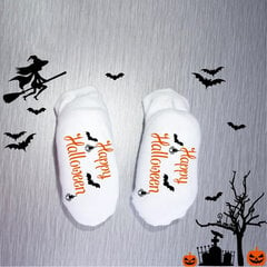 1paar kohandatud valge Happy Halloweeni kaunistus beebi sokid Baby Shower kingitus Unisex vastsündinu Bebe jala sokid 0-1 beebi jalatsid цена и информация | Аппликации, декорации, наклейки | kaup24.ee